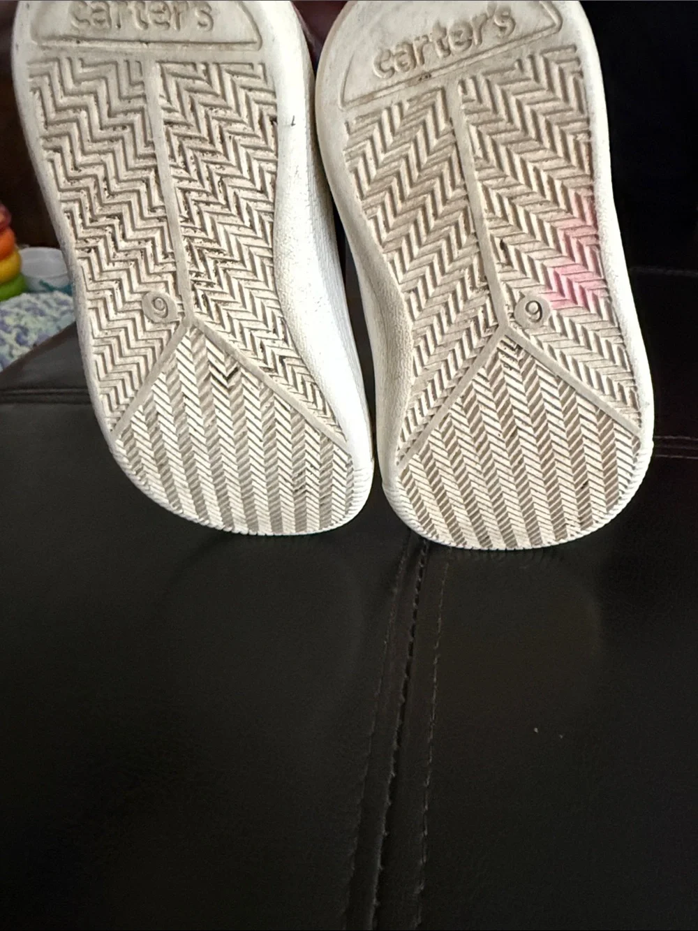 Carter's Navy Sneakers with Pink & Coral Heart Accents